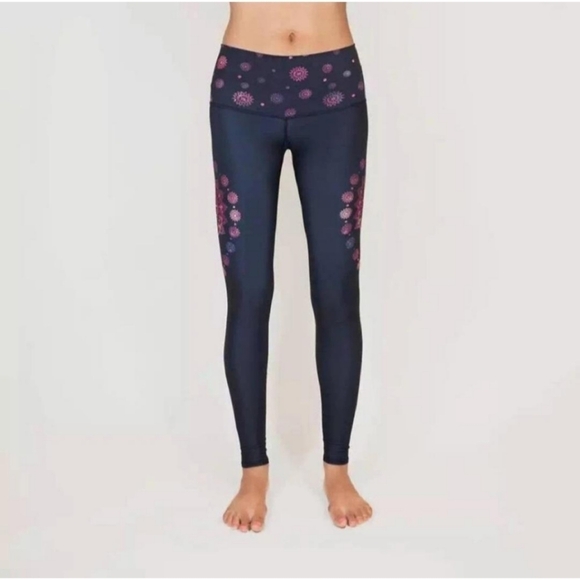 TCLC Purple Mandala Print Full length Yoga Waistband Leggings Size XL NWT - Picture 2 of 2
